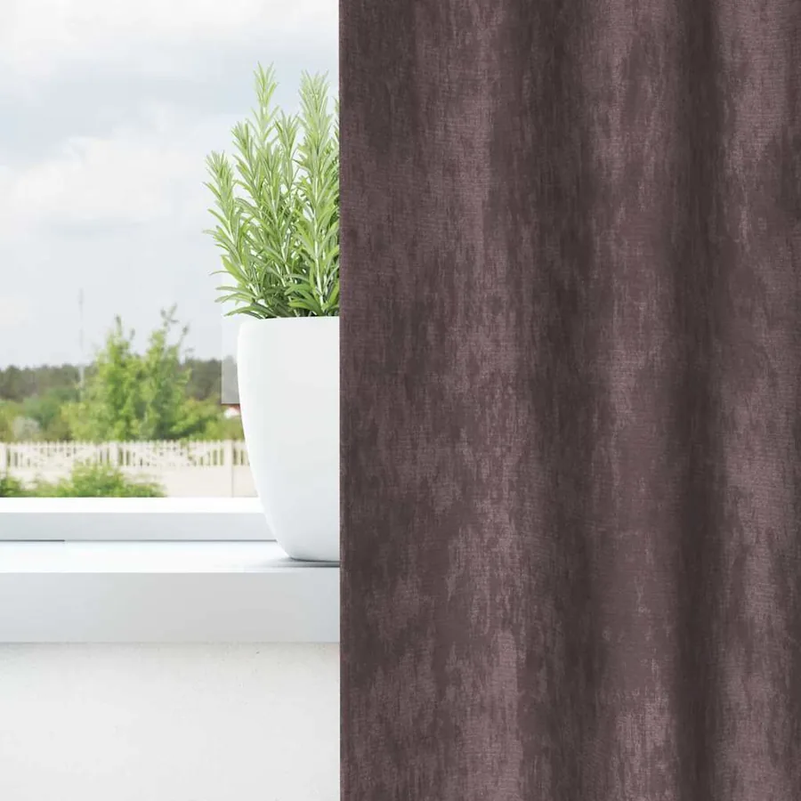 Rideaux en velours 2 pcs Marron 225 x 140 cm Velours - 3
