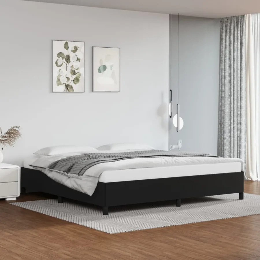 Cadre de lit sans matelas noir 200x200 cm similicuir