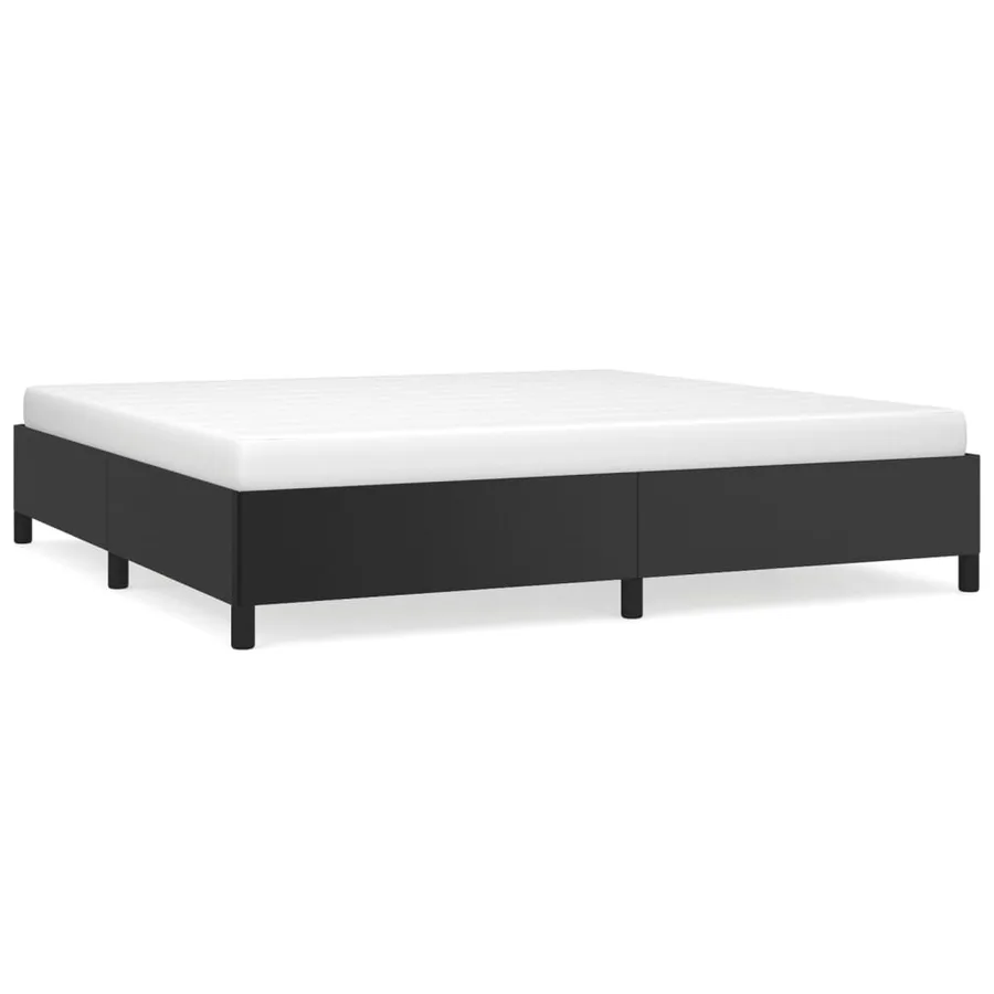 Cadre de lit sans matelas noir 200x200 cm similicuir - 2