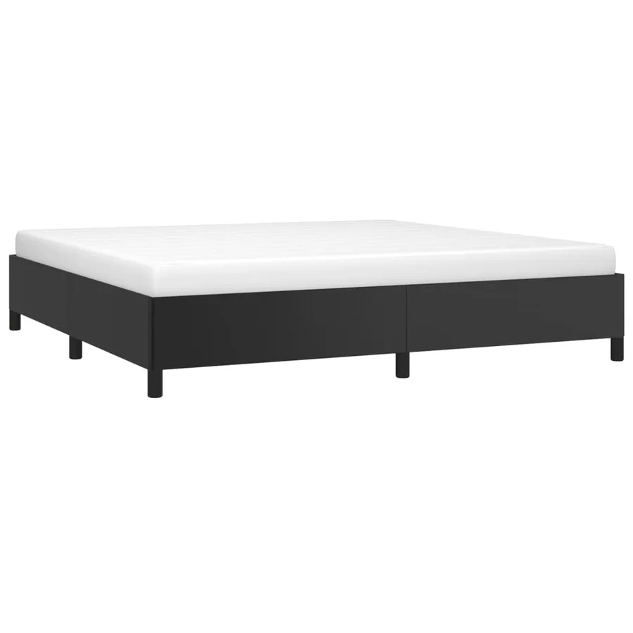 Cadre de lit sans matelas noir 200x200 cm similicuir - 3