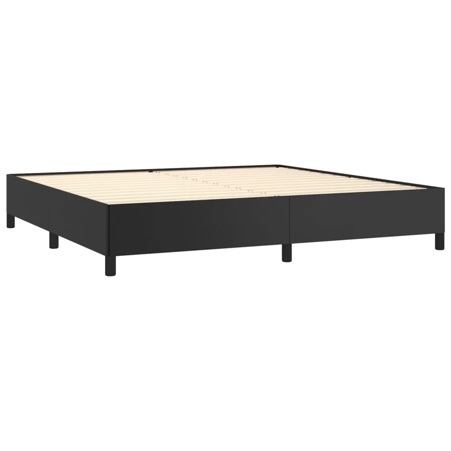 Cadre de lit sans matelas noir 200x200 cm similicuir - 4