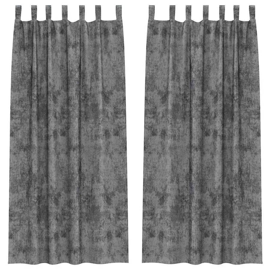 Rideaux en velours 2 pcs Gris 260 x 140 cm Velours - 2
