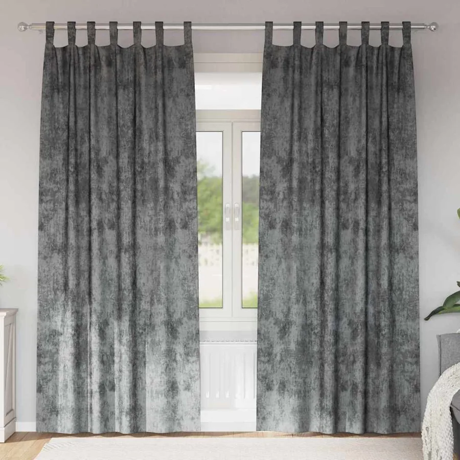 Rideaux en velours 2 pcs Gris 225 x 140 cm Velours