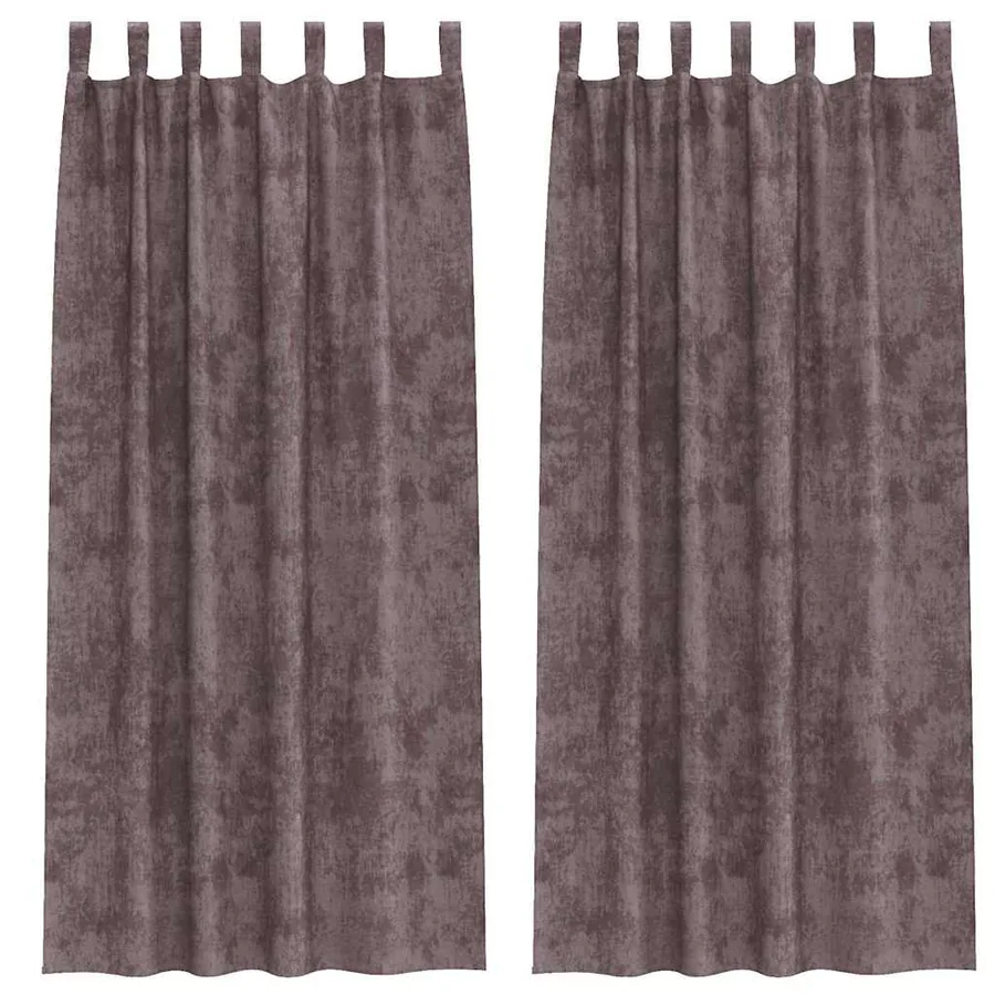 Rideaux en velours 2 pcs Marron 245 x 140 cm Velours - 2