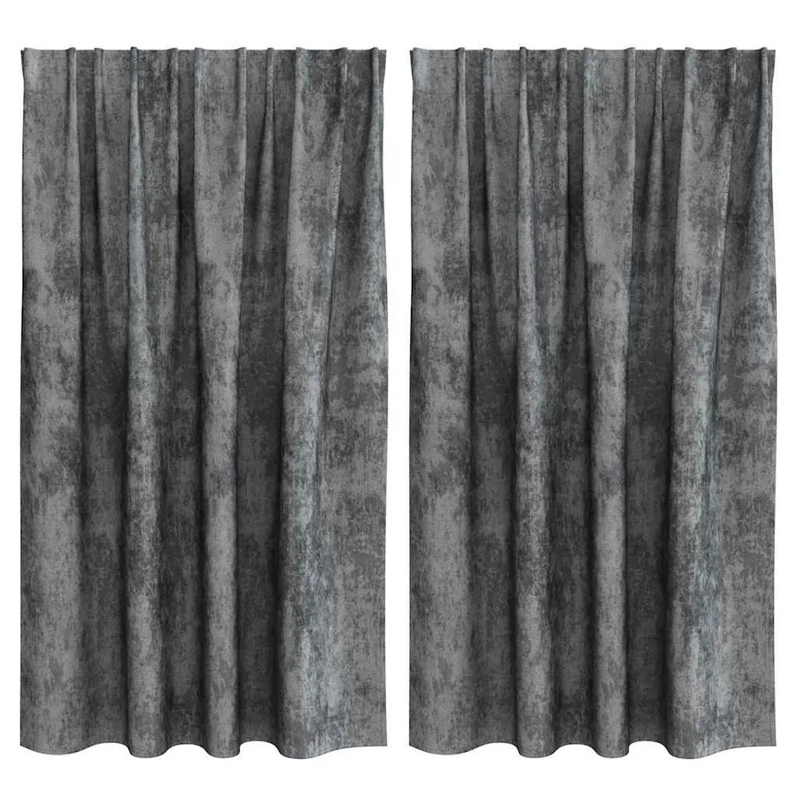Rideaux en velours 2 pcs Gris 140 x 140 cm Velours - 2