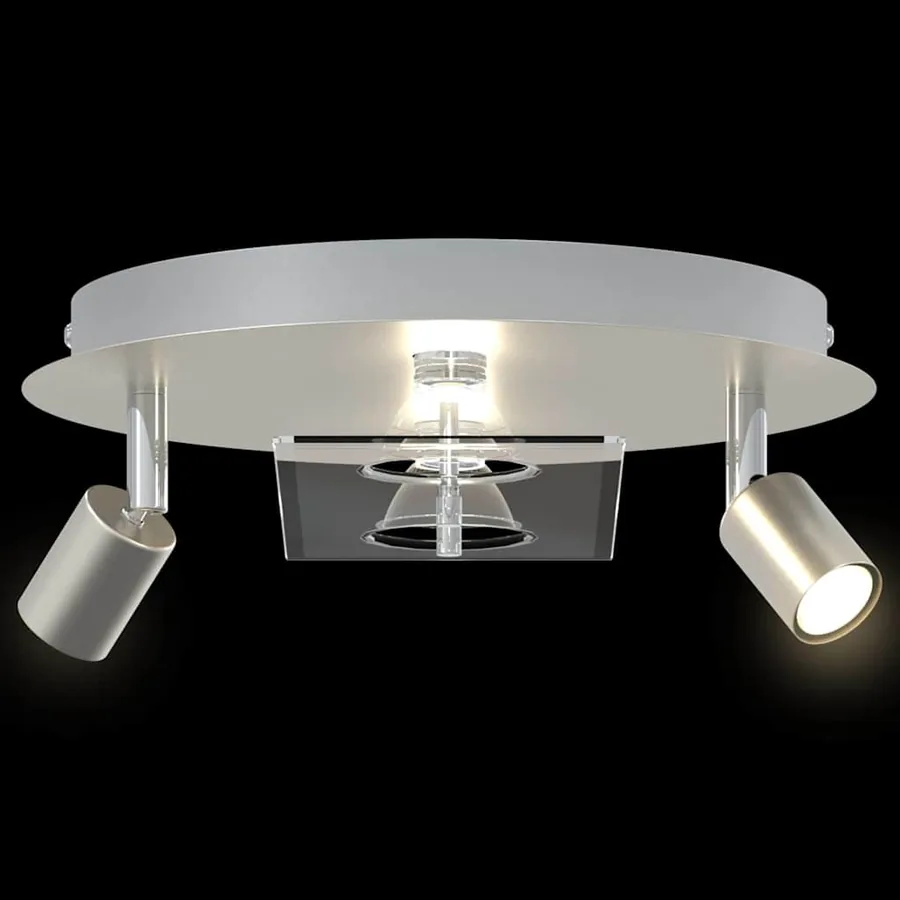 Spot de plafond Nickel 29 x 29 x 11 cm Acier et Verre - 12