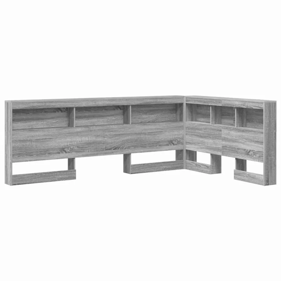 Tête de lit de rangement Gris Sonoma 207,5 x 137,5 x 76,5 cm - 2