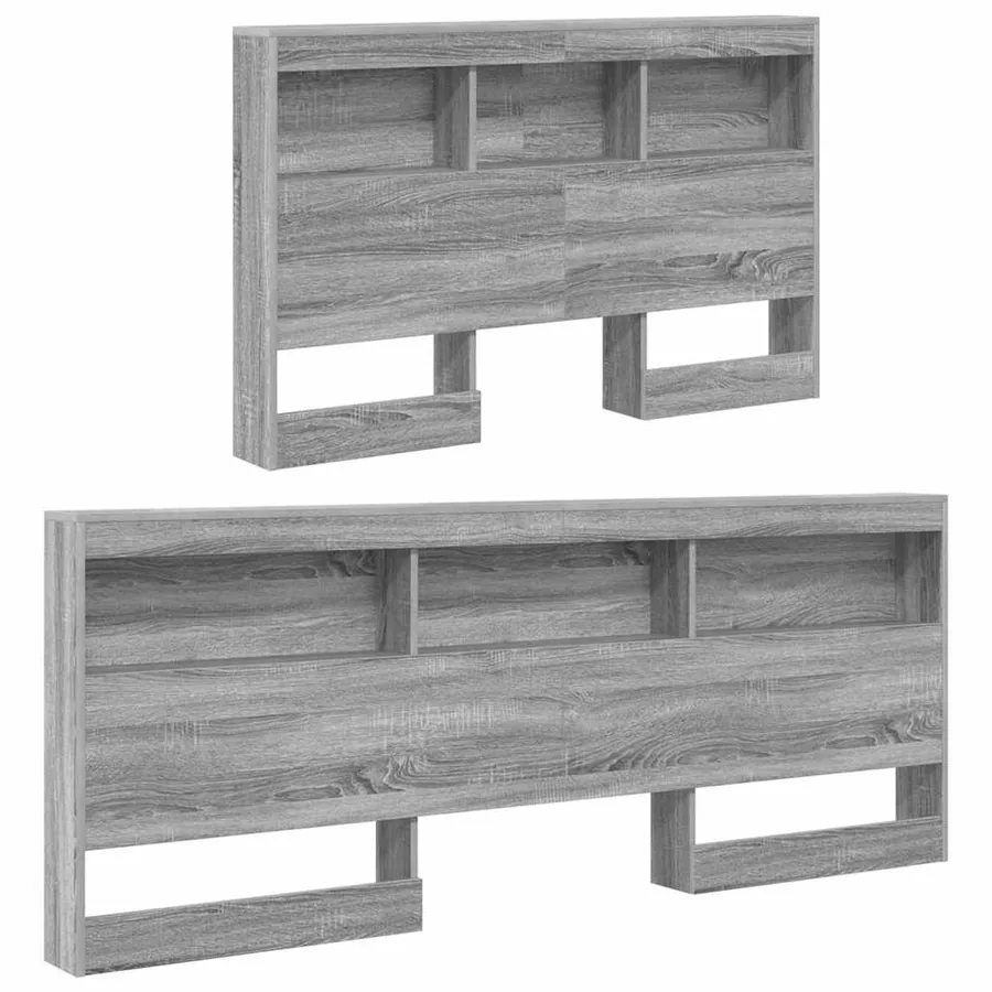 Tête de lit de rangement Gris Sonoma 207,5 x 137,5 x 76,5 cm - 5