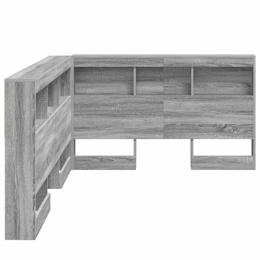 Tête de lit de rangement Gris Sonoma 207,5 x 137,5 x 76,5 cm - 7