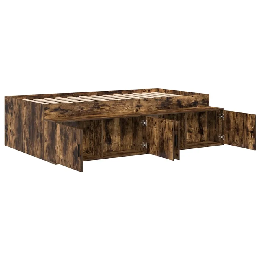 Cadre de lit Chêne fumé 90 x 190 cm Bois d'ingénierie - 4