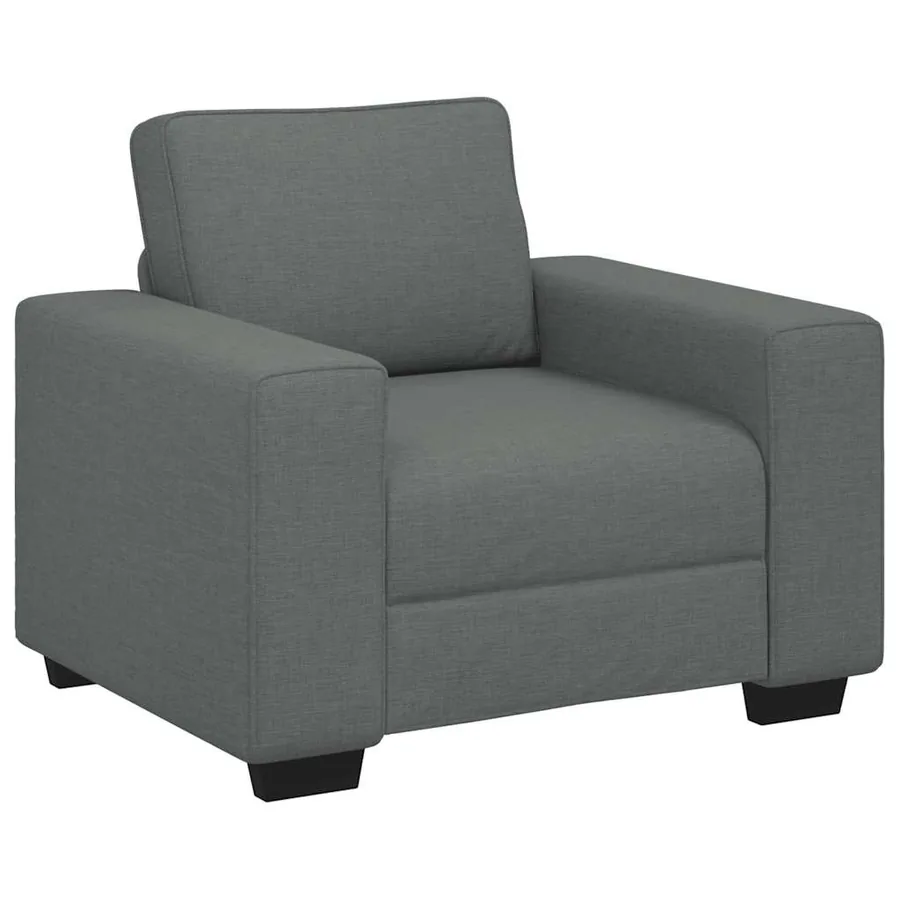 Ensemble de canapé 3 pcs avec coussins en tissu gris foncé - 3