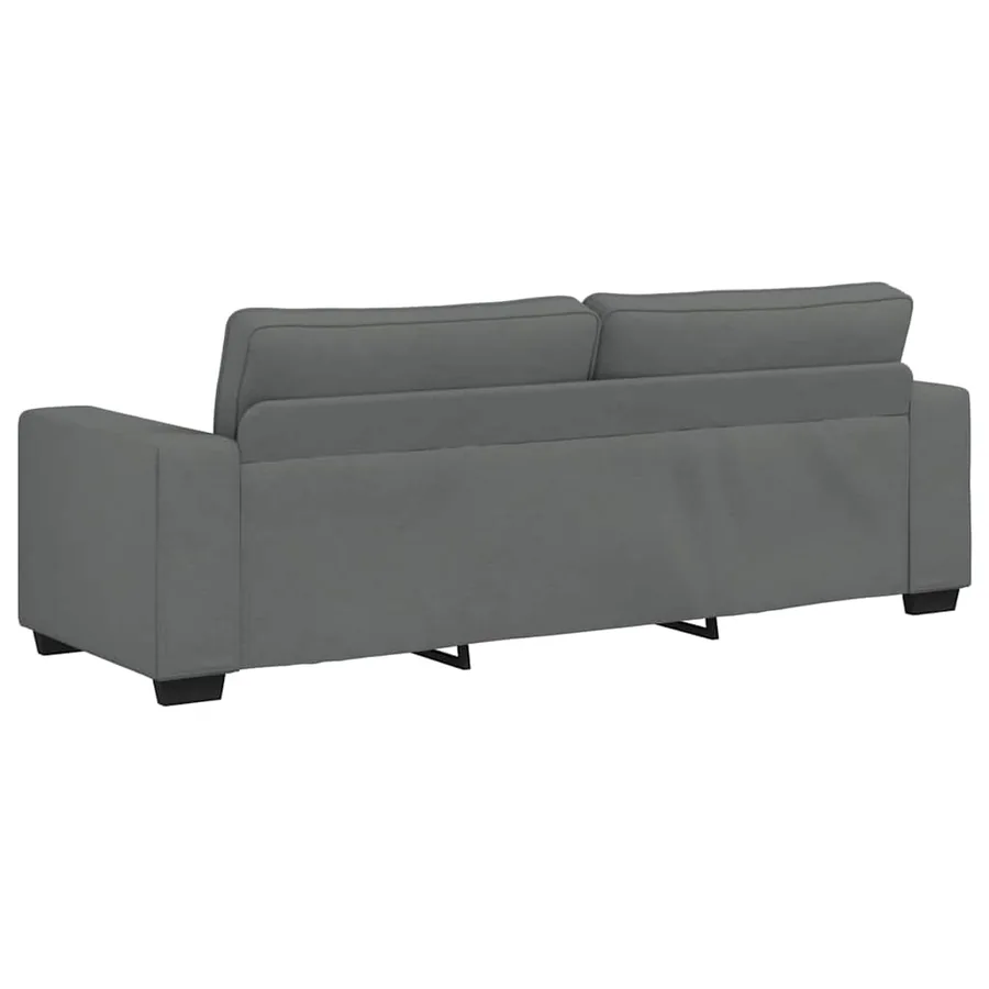 Ensemble de canapé 3 pcs avec coussins en tissu gris foncé - 6