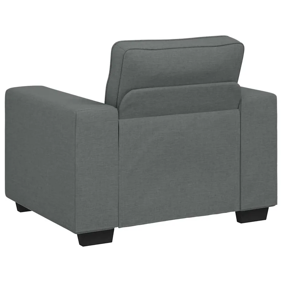 Ensemble de canapé 3 pcs avec coussins en tissu gris foncé - 7