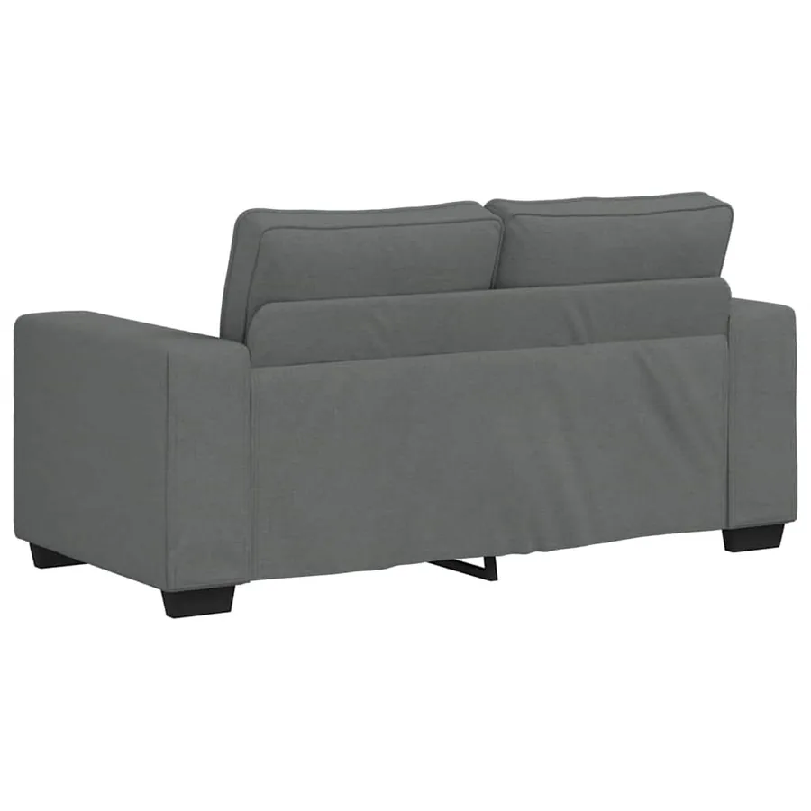 Ensemble de canapé 3 pcs avec coussins en tissu gris foncé - 8