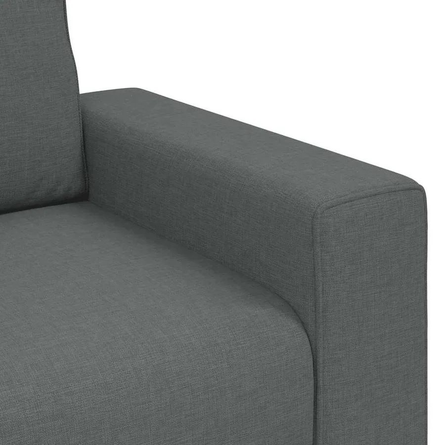 Ensemble de canapé 3 pcs avec coussins en tissu gris foncé - 9