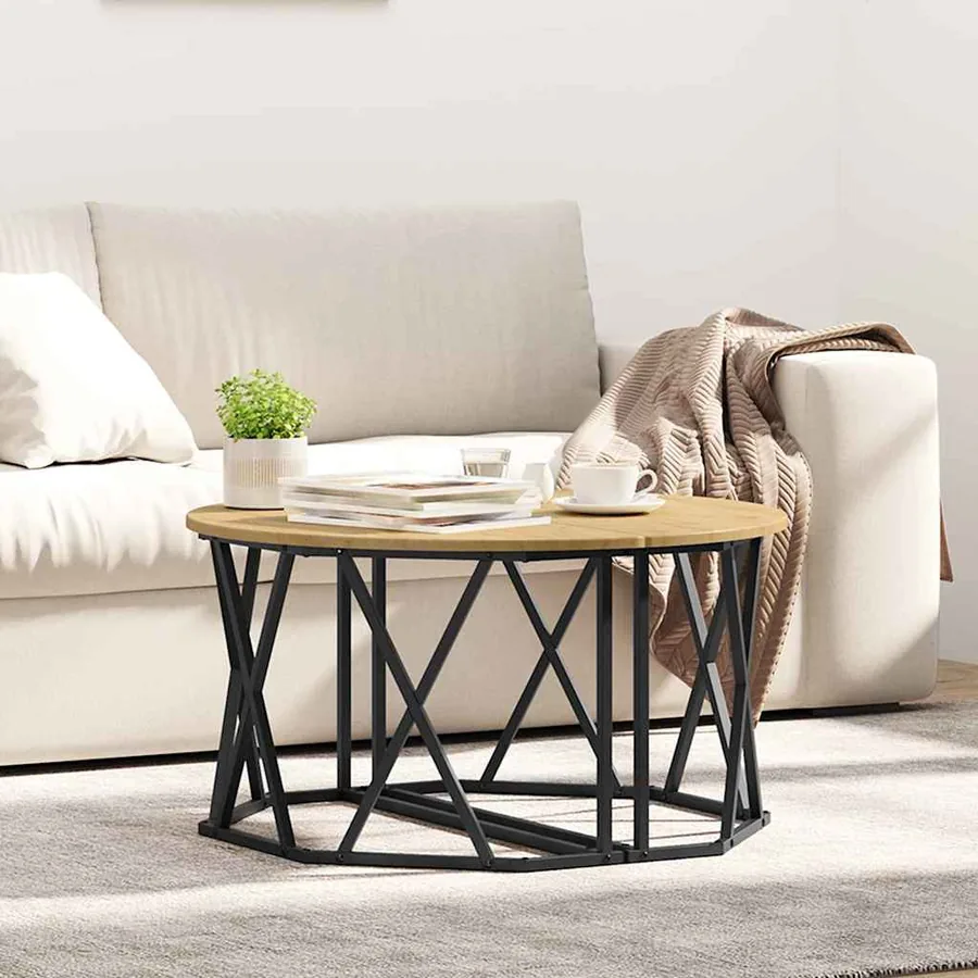 Table basse Chêne artisanal 80 x 80 x 42 cm