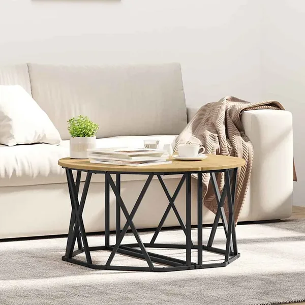 Table basse Chêne artisanal 80 x 80 x 42 cm