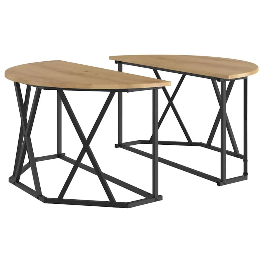 Table basse Chêne artisanal 80 x 80 x 42 cm - 2