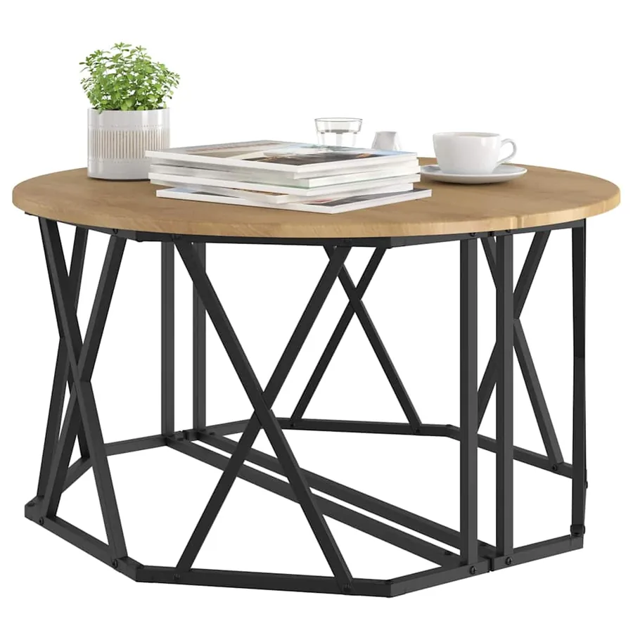 Table basse Chêne artisanal 80 x 80 x 42 cm - 3