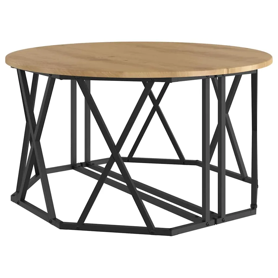 Table basse Chêne artisanal 80 x 80 x 42 cm - 5
