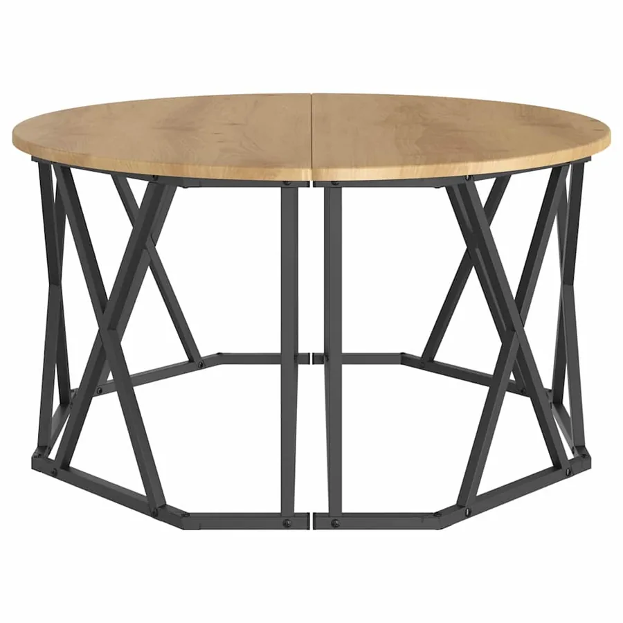 Table basse Chêne artisanal 80 x 80 x 42 cm - 6