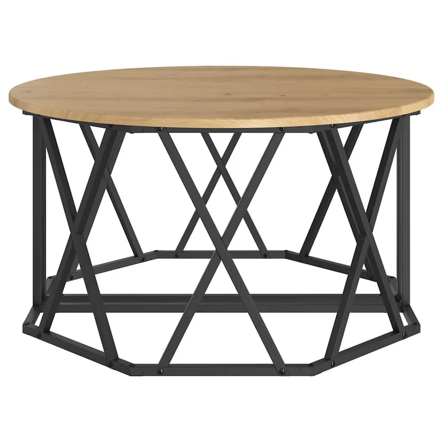 Table basse Chêne artisanal 80 x 80 x 42 cm - 7