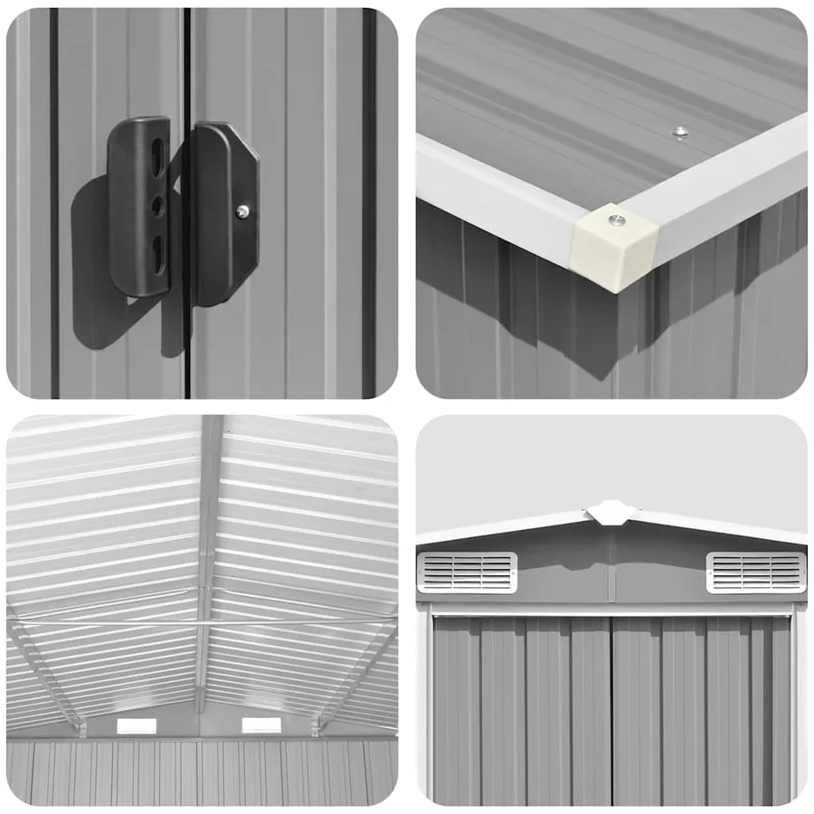 Abri de jardin Gris 257x779x181 cm Acier galvanisé - 8