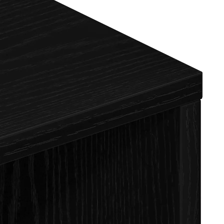 Meuble TV en chêne noir 120x34x37 cm bois d'ingénierie - 10