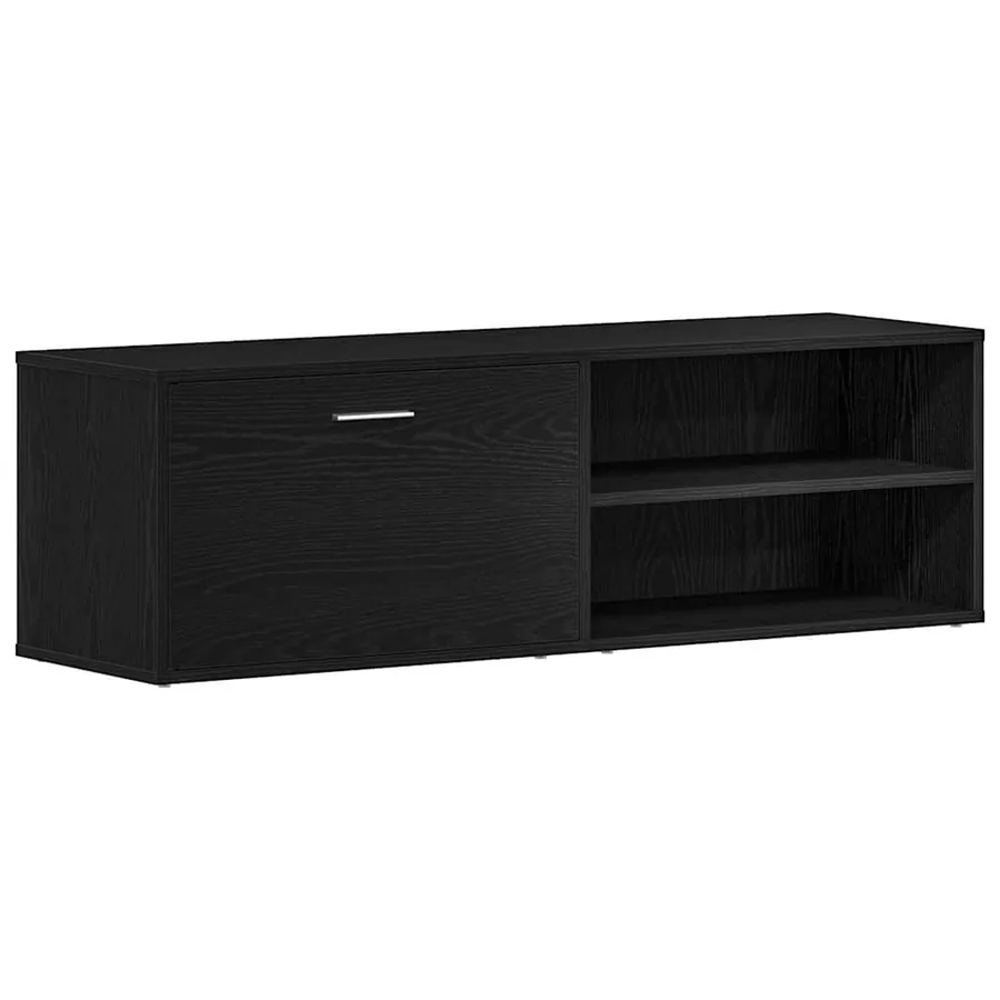 Meuble TV en chêne noir 120x34x37 cm bois d'ingénierie - 2