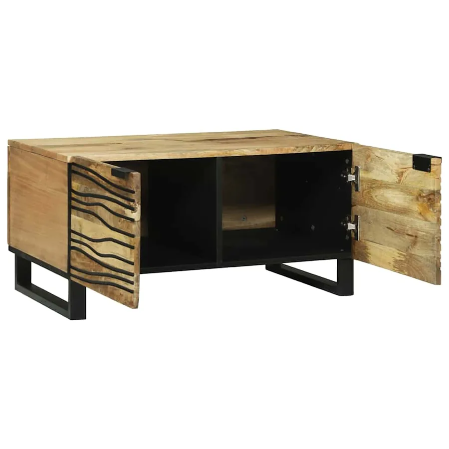 Table basse Naturel 80 x 50 x 40 cm Bois d'ingénierie - 2