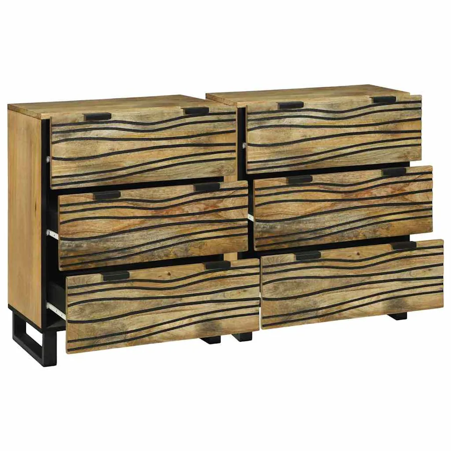 Ensemble de buffet 2 pcs Naturel 120 x 33,5 x 75 cm - 2