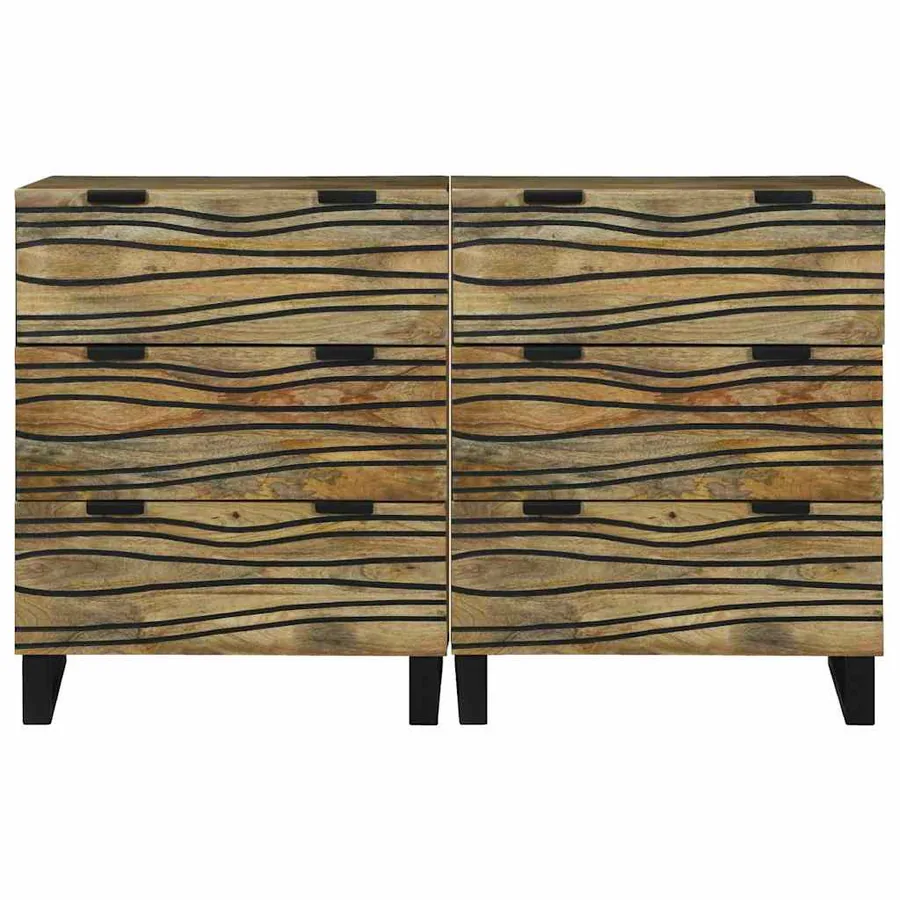 Ensemble de buffet 2 pcs Naturel 120 x 33,5 x 75 cm - 3