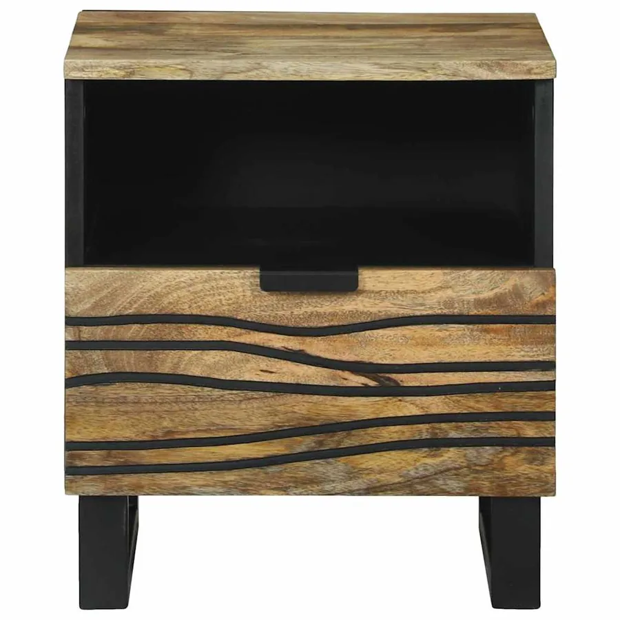 Table de chevet 2 pcs Naturel 40 x 33 x 46 cm Bois d'ingénierie - 4