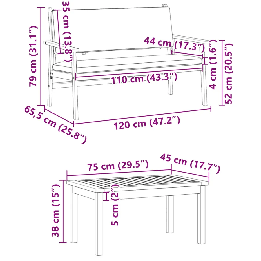 Ensemble de canapé de jardin avec coussin 2 pcs Anthracite - 5