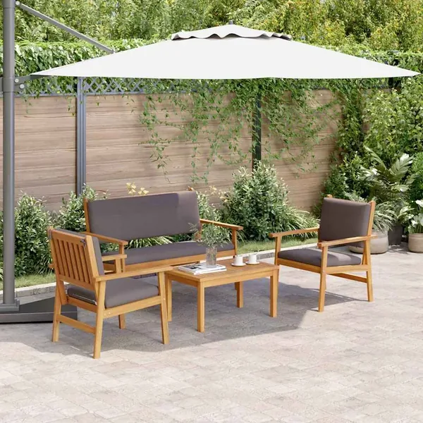 Ensemble de canapé de jardin 4 pcs Marron 120 x 65,5 x 79 cm