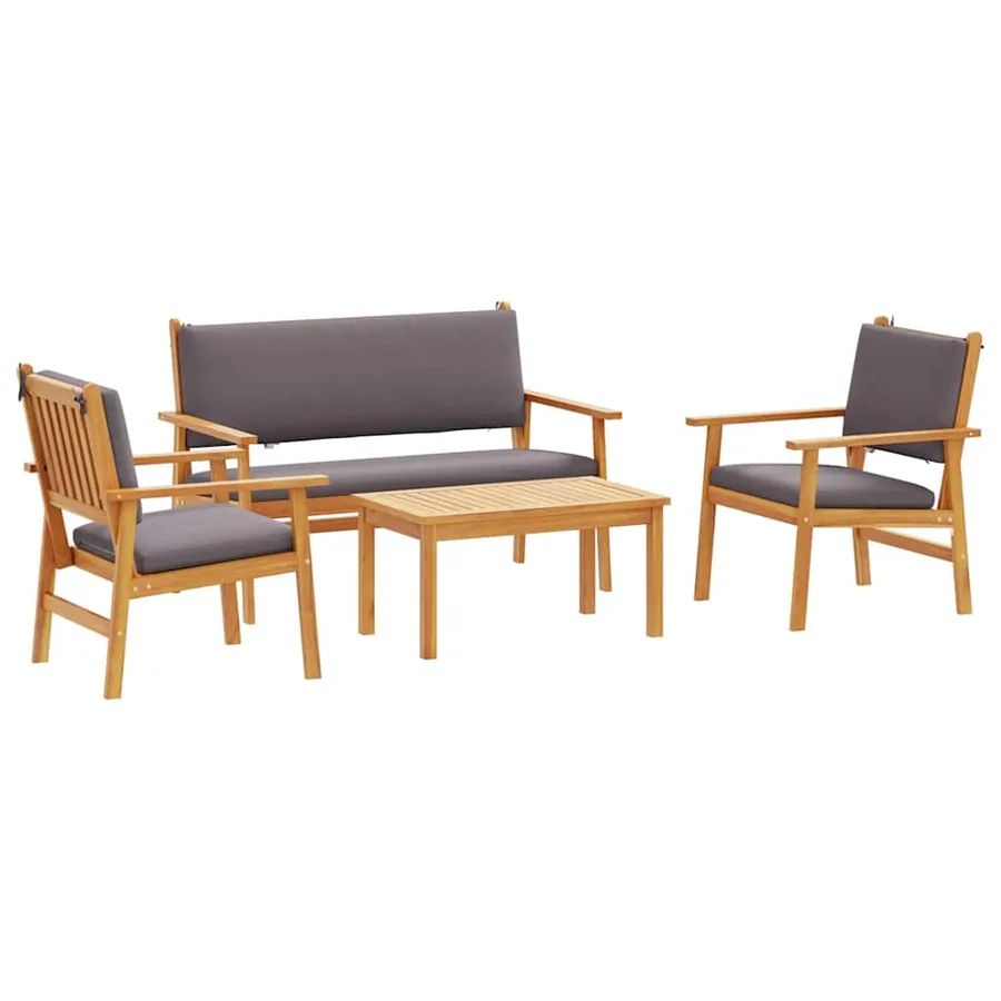 Ensemble de canapé de jardin 4 pcs Marron 120 x 65,5 x 79 cm - 2