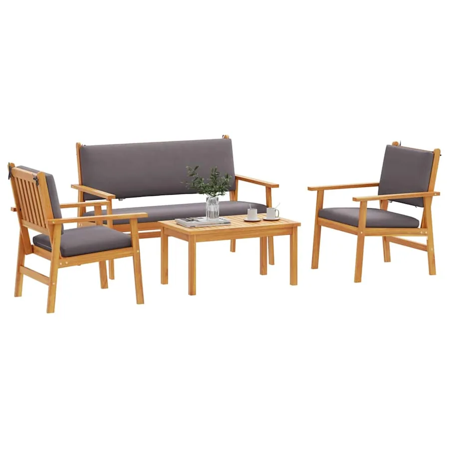 Ensemble de canapé de jardin 4 pcs Marron 120 x 65,5 x 79 cm - 3