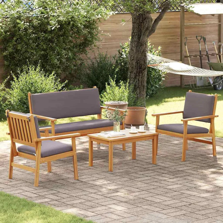 Ensemble de canapé de jardin 4 pcs Marron 120 x 65,5 x 79 cm - 4