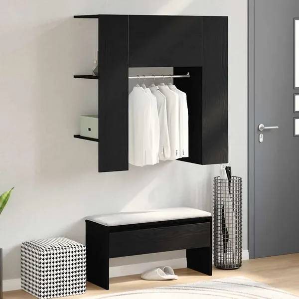 Meuble de couloir avec étagère Chêne noir 97,5 x 37 x 99 cm