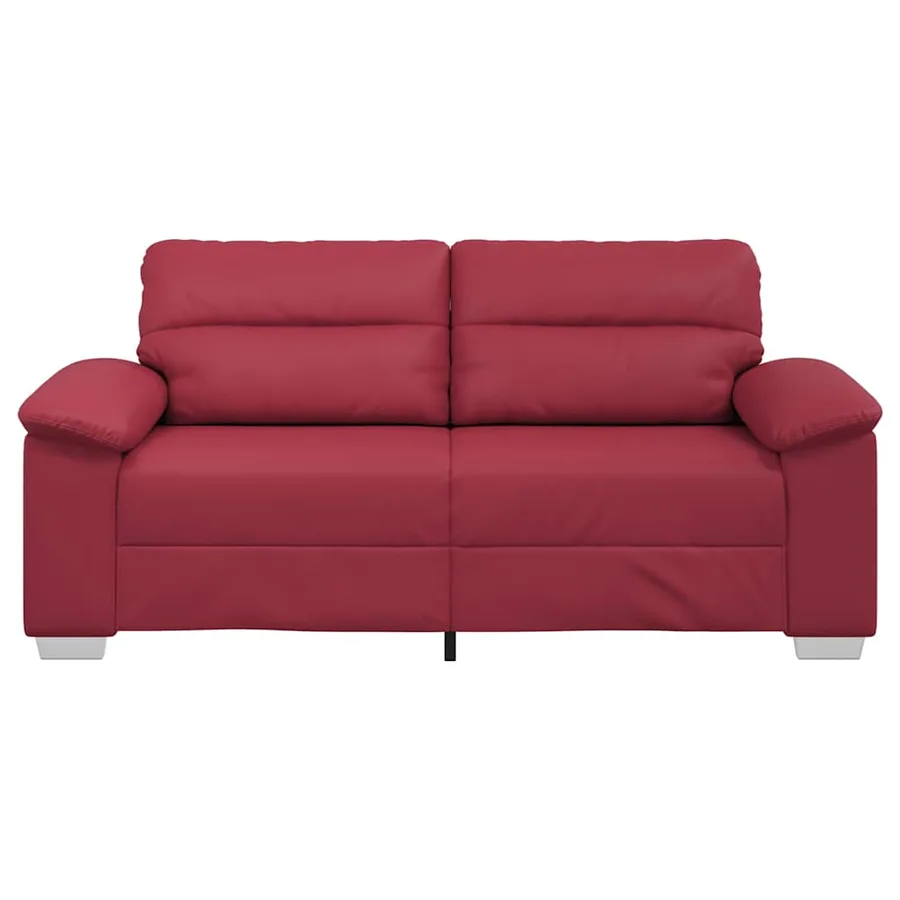Canapé 2 places rouge bordeaux 180x81x84 cm en similicuir - 4