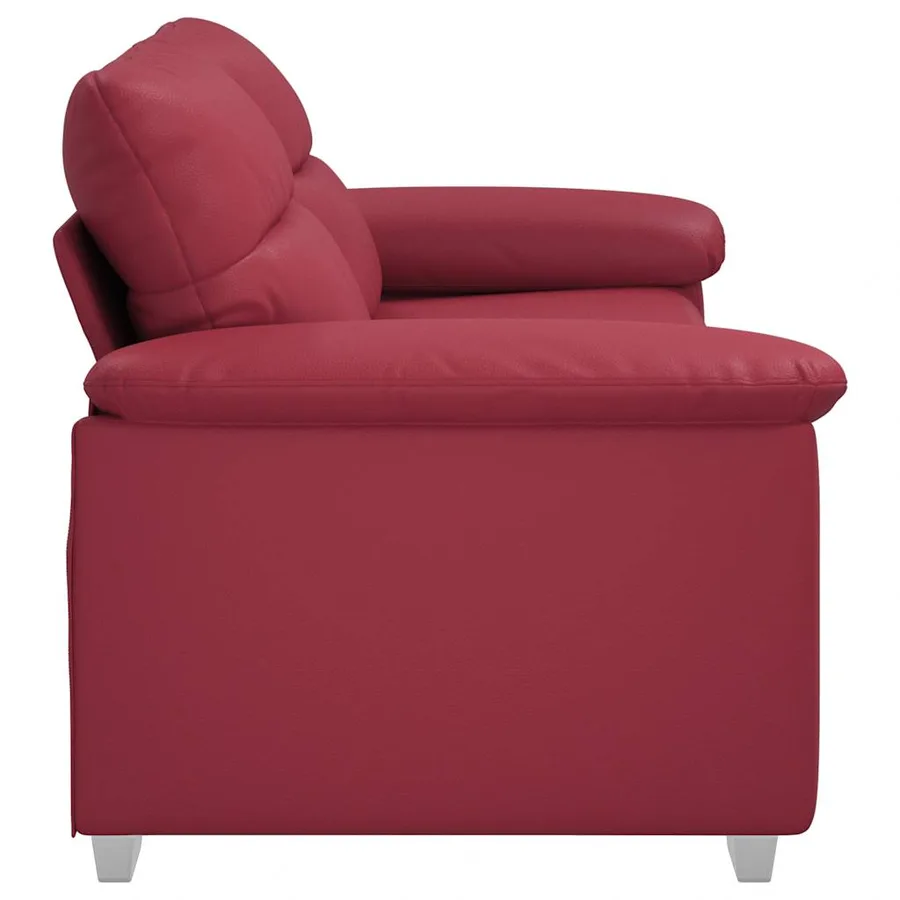 Canapé 2 places rouge bordeaux 180x81x84 cm en similicuir - 5