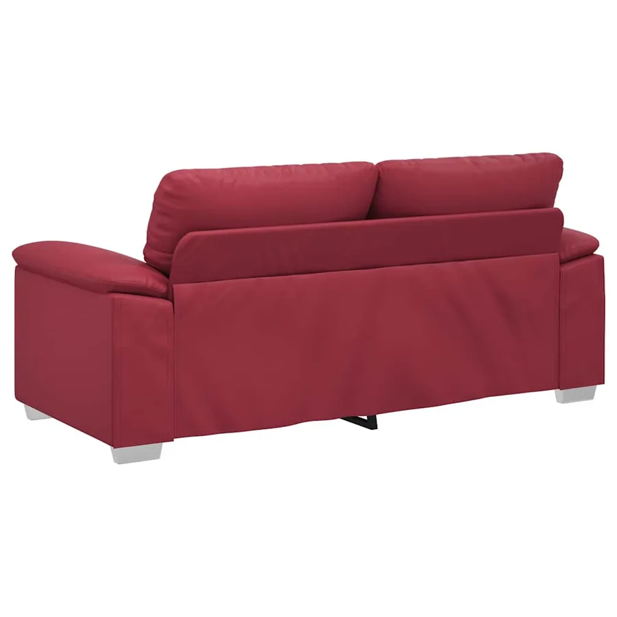 Canapé 2 places rouge bordeaux 180x81x84 cm en similicuir - 6