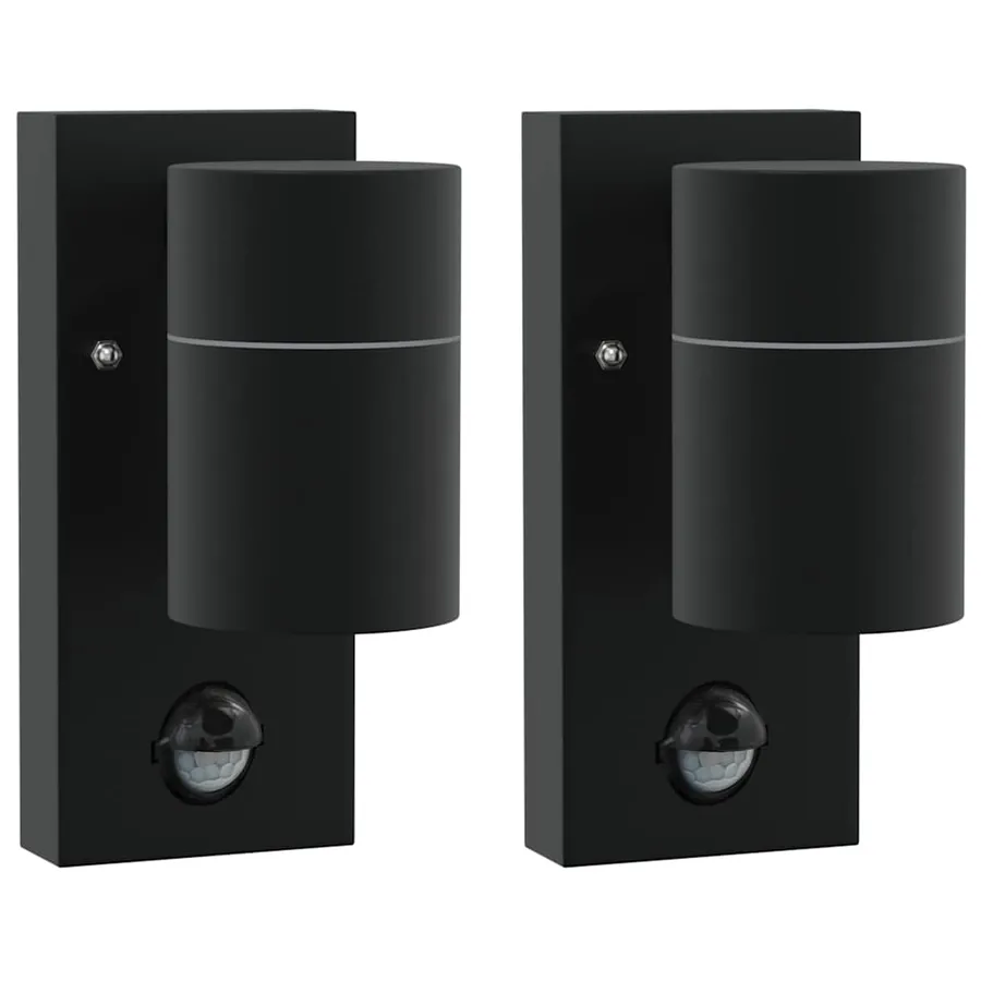 Applique Murale Extérieure 2 pcs Noir 6,5 x 10,5 x 16 cm - 2