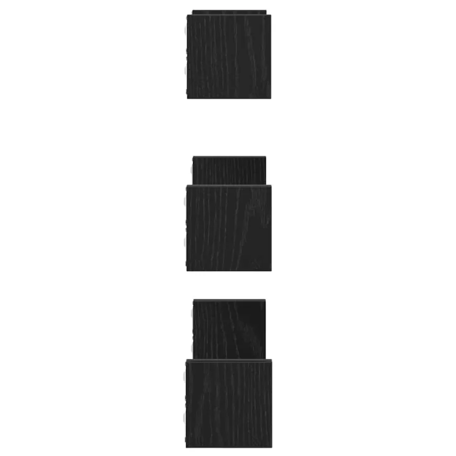 Étagères murales 3 pcs en chêne noir contrecollé - 6