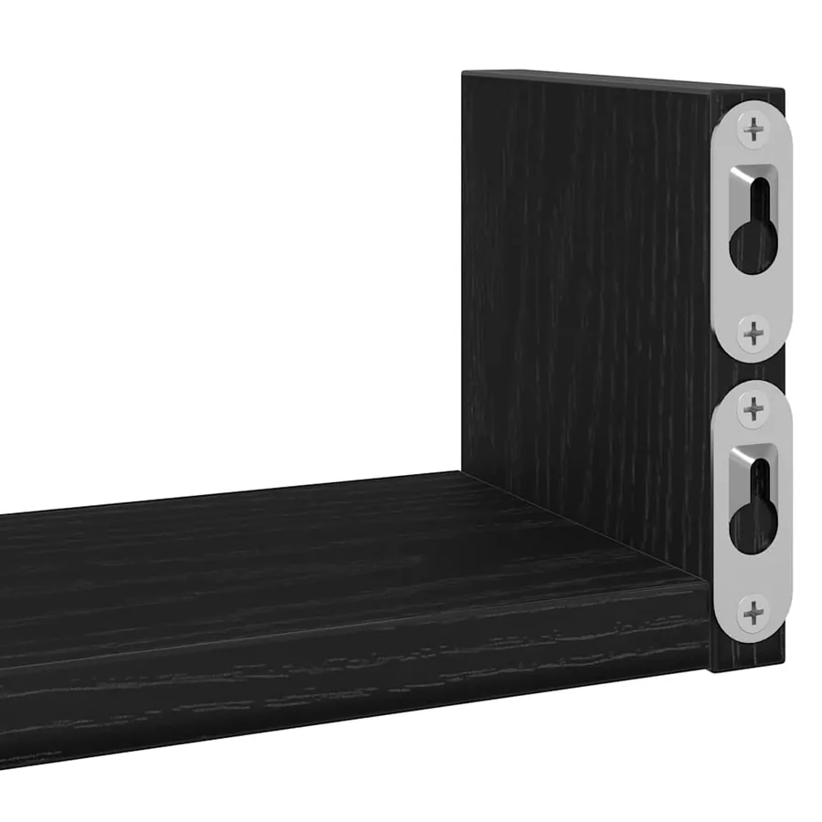 Étagères murales 3 pcs en chêne noir contrecollé - 9