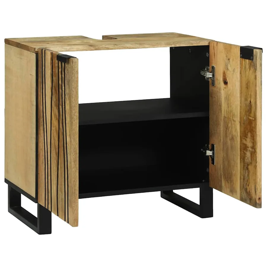 Meuble de Lavabo de Salle de Bain Marron 62 x 33 x 58 cm - 3