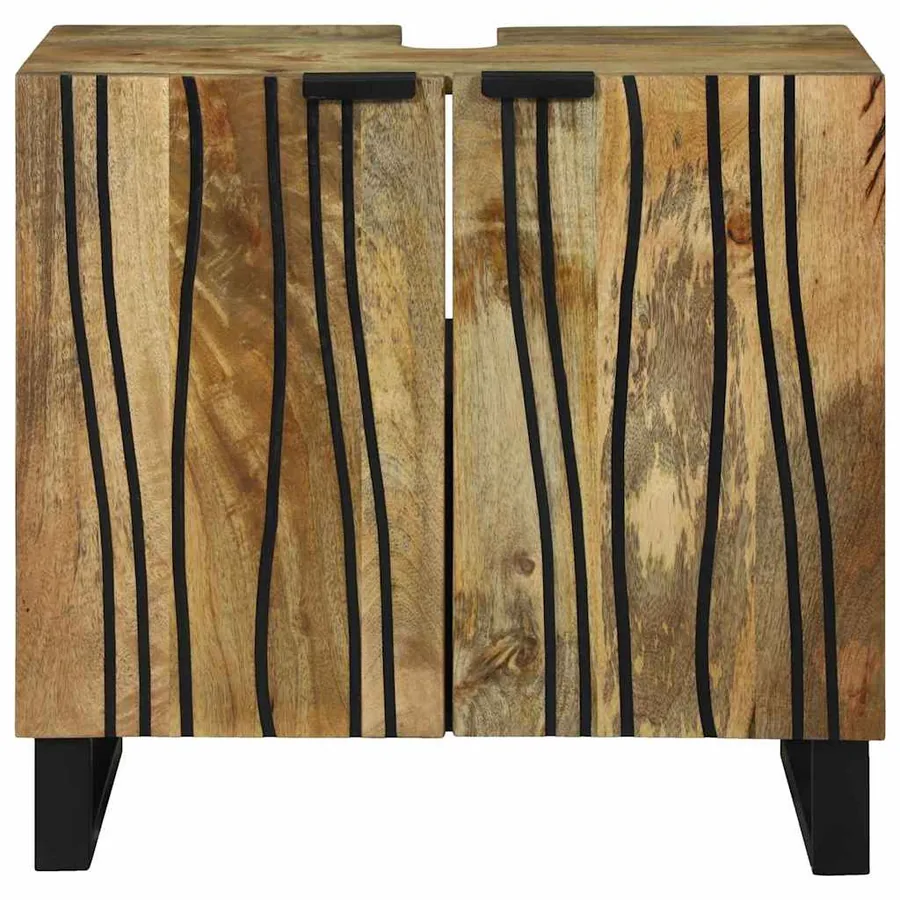 Meuble de Lavabo de Salle de Bain Marron 62 x 33 x 58 cm - 4