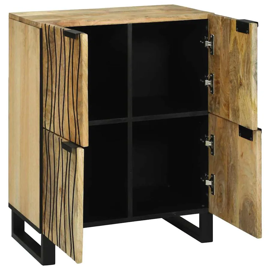 Buffet Marron 60 x 33 x 75 cm bois de manguier massif - 2