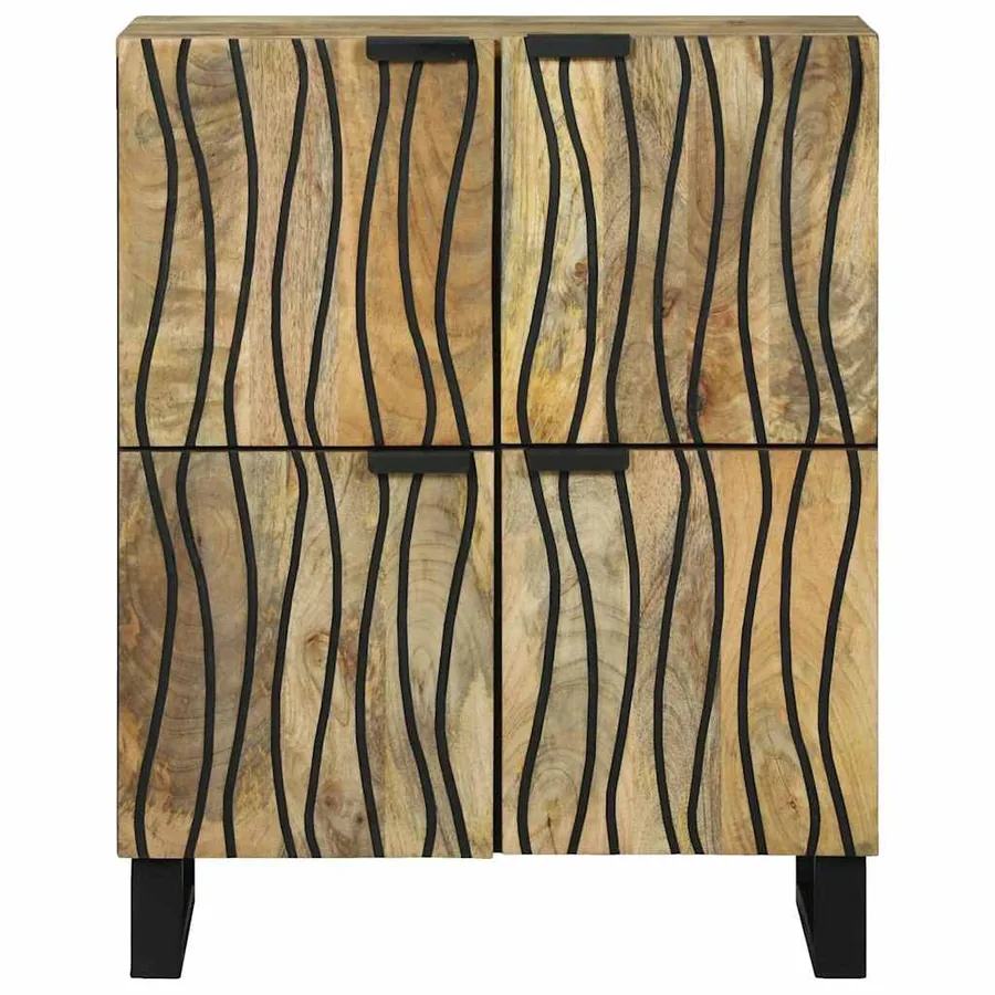 Buffet Marron 60 x 33 x 75 cm bois de manguier massif - 3