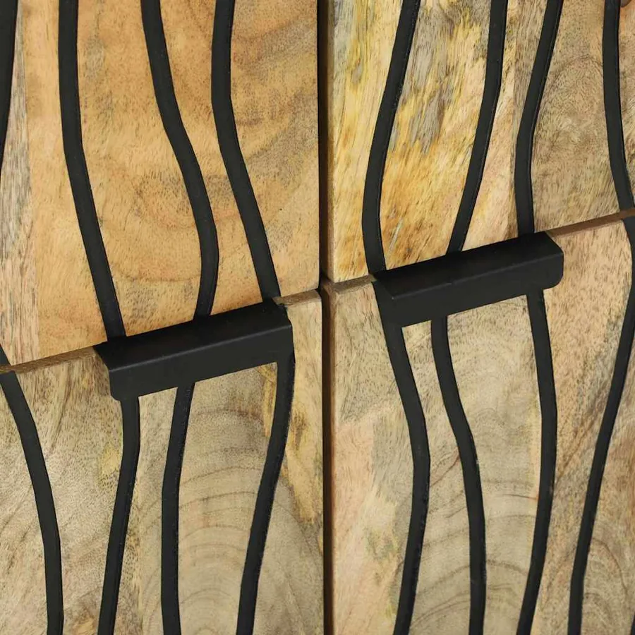 Buffet Marron 60 x 33 x 75 cm bois de manguier massif - 7